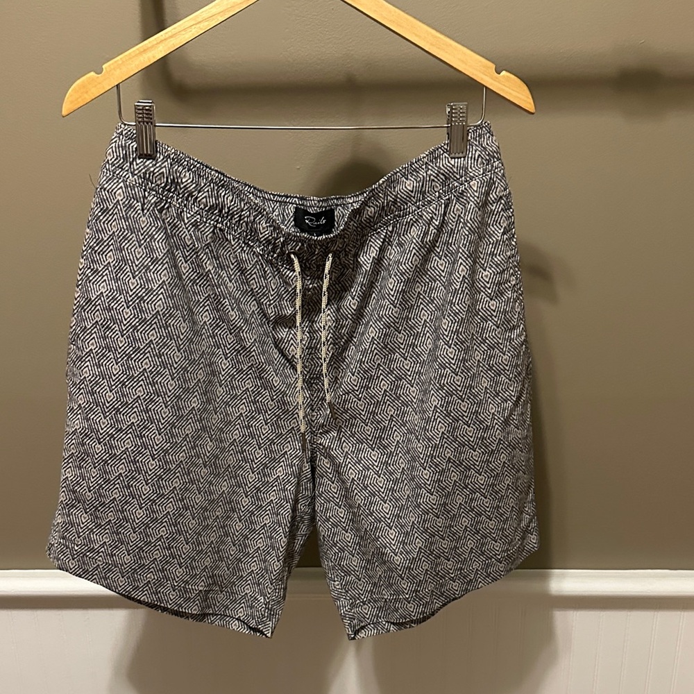 Rails Men's Black & White Patterned Swim Shorts